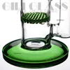 10 polegadas Duas camadas dab rig perc filtro de vidro inebriante alto bong dab rig tubulação de água fumar plataformas de petróleo com quartzo banger cera narguilé