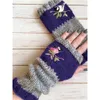 高級女性ニット暖かいプラスベルベットの鳥刺繍屋外の冬の手袋