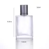 50ml Frosted Glass Perfume Fles Draagbare Reizen Aluminium Spuitflessen Hervulbare Spray Lege Fles Aangepaste Logo