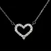 Ny kortfattad stil silver halsband full diamant kärlek hjärta halsband kvinnlig kärlek zirkon hängande en kedja silver halsband kort clavicle chain