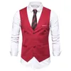 6xl Big Size Mens Black Blue Red Dress Vest Waistcoat för män ärmlös blazer Business Casual Suit Vests Formella Chaleco Hombre 201124