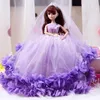 Basta jogar princesa o primeiro brinquedo de boneca real com roupas vestido de noiva Crown Accessories FairyTale Personagens Dolls Presente para crianças 17.8 ''