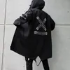 Höst män Hooded Jackor Skriv ut Harajuku Windbreaker Overcoat Man Casual Outwear Hip Hop Streetwear Coats LBZ155
