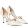 Bridal Wedding Averly Sandals Shoes Pointed Toe Bow Pumps Women High Heels Aveline Ankle Strap Dress Walking EU35-42 With Box