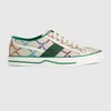 Sneaker gglies Designer Tennis Web 1977 Chaussures en toile Nouveau tissu de lin multicolore haute couleur Hommes ACE Vert et rouge JJ72