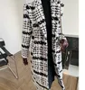 Women Designer Wool & Blends 20FW Fashion Women Tweed Long Jacket with Buttons Contrast Color Woolen Coat Women Cool Jacket Size S M L