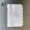 A5/A6/A7 Transparente Bindemittel PVC Reißverschluss Aufbewahrungstasche 6 Loch Wasserdichte Schreibwaren Karte Rechnungen Dokumententaschen WB3075