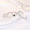 Modeschmuck-Ring, Drei-in-Eins-Kombination, abnehmbarer Schmuck, offener Ring, verstellbar, edding Verlobungs-Brautring-Set J141