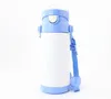 DHL50 pz bottiglia d'acqua manna sublimazione fai da te vuoto bianco 350 ml bottiglia d'acqua per bambini con coperchio in paglia bicchiere portatile in acciaio inossidabile