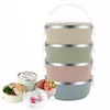 AHTOSKA 2/3/4 Layers Portable Food Container Thermal Bento Lunch Boxes Stainless Steel Snack For Food Storage Camping Tableware T200710