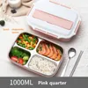 Conteneur de nourriture Boîte à lunch en acier inoxydable Portable Pique-nique Office School Conteneur de nourriture avec compartiments Thermique Bento Box T200710