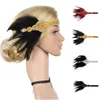 Fascinators retrò per matrimoni Donna Elegante fascia con piume flapper con perline di cristallo Accessori per capelli da festa anni '20 Copricapo