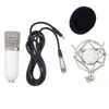 BM-700 Microphone d'enregistrement sonore de studio à condensateur unidirectionnel professionnel à 5 couleurs avec support antichoc et capuchon en mousse anti-vent