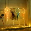 LED Luminous Balloon Rose Bouquet Transparent Bobo Ball Rose Valentines Day Birthday Party Wedding Decoration Balloons Toys Kids