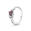 Projektant biżuterii 925 Srebrna pierścionka ślubna Fit Fit Pandora Sapphire Pierścień Pierścień Miłość Heart Niebieski cyrkon