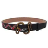 Western Snake Print Leather Snake Buckle Men Belt Vintage Black Green Leather Men Strap Belt 2011179012742