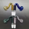 Hurtownia Gwint Szklany Pyrex Rura Palnik Oil 14mm 18mm Mężczyzna Fmale Color Do Fogah Dab Rig Water Rury Bong