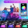 Tira de luces LED para coche, Control por aplicación, barra de luz de neón RGB con encendedor de cigarrillos, Sensor de música, decoración de coche DIY, luz de ambiente de 12V