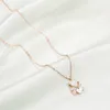 New Trendy Cute Stainless Steel Shell Bear Pendant Necklace with Heart Charm