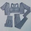 Damen-Trainingsanzüge, Damen, Vital, nahtlos, Yoga-Set, Workout, Sportbekleidung, Fitnessstudio, Kleidung, kurz-/langärmlig, bauchfreies Top, hohe Taille, Leggings, Sportanzug 020723H