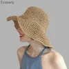 floppy straw bucket hat