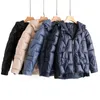 Arrivée Femmes Parkas d'hiver Vestes à capuche épais chaud vers le bas manteaux de coton solide Parkas fermeture éclair poche rembourrée vêtements d'extérieur froids 201201