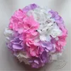 11 tums artificiell hortensia blomma boll pincushion bröllop kyssande boll hängande hantverk till jul ornament baby shower dekorationer