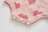 Ins乳児の女の子Love Heart Heart Sweater Sets kid onlyeve cardigan outwear romper 2pcs新生児の赤ちゃんの子供服a51213447551