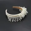 Hair Clips & Barrettes Fashion Temperament Wide-brimmed Pearl Flower Fringed Band Prom Street Shooting Ladies Accessories 799
