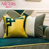 Avigers luxe Patchwork velours vert sarcelle housses de coussin moderne maison décorative jeter taie d'oreiller pour canapé chambre 210201