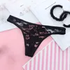 Sexy dentelle culotte florale G string voir à travers le dos à bretelles taille basse slips pantis femmes sous-vêtements lingerie tongs t dos volonté et sable