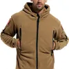 Trench da uomo Inverno Uomo Giacca tattica in pile termico 2021 Moda all'aperto Sport Cappotto con cappuccio Uomo Solido Escursionismo Giacche militari all'aperto