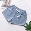 Women's Shorts Cartoon Borduurwerk 2XL Denim voor Vrouwen Zomer 2021 Hoge Taille Jeans Sweet Style Girl Mini Short With Pocket