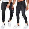Jeans pour hommes Pantalons de mode pour hommes pour hommes Plus Taille Noir Casual Stretch Slim Fit Denim Pantalons Streetwear Hommes