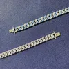 Iced Out Bling 8mm CZ Miami Cuban Link Chain Choker Necklace For Women Micro Pave Women Jewelry206f