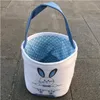canvas easter basket bunny ears bag easters egg candy bags for kids gift bucket Cartoon Rabbit carring eggs handbag Bag