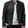 Men's Jackets 2022 Autumn Male Leather Jacket Black Brown Mens Stand Collar Coats Biker Motorcycle