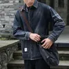 Printemps automne lettre imprimé hommes outillage coréen à la mode manteau homme lâche revers décontracté plus graisse XL veste en jean 201218