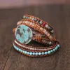 Ocean Stone Woven pärlstav armband Luxury Design Gem Armband Women's Handmade Bohemian Elegant Lucky Armband F1214276G