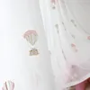 カーテンドレープシティシンシティチュール刺繍された子供のカーテンベッドルームドリームベアホワイトガールボーイ3Dリビングルームシアーレディ