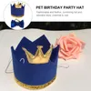 Hundekleidung 2pcs entzückende Geburtstagsfeier Kinder Haustier Crown Hut Katze Fliege Paillette Bowtie1