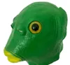 Zielona głowa ryby pełna maska nowość lateksowe zwierzęce nakrycia głowy otwarte usta na imprezę dla dorosłych Cospaly rekwizyty