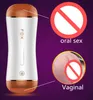 Automatische Dual Channel trillingen volwassen mannelijke masturbatie Cup Realistische Pocket Pussy Vagina orale seks Speeltjes voor mannen