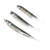 5Pcs/bag Fishing Rainbow Soft Bait T Tail Lifelike fish Sequin Swing Fishing Spinner Baits Worm Soft Lures Saltwater Freshwater For Bass