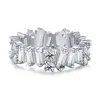 Bagues de mariage de luxe en argent sterling S925 pour femmes, blanc, zircone cubique 5A, diamant, cœur carré ovale, fiançailles, bijoux de créateur, taille 5-10, boîte cadeau