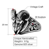 Kafa Yüzük 925 Ayar Gümüş Hip Hop Evil Koyun Kafatası Yüzük İskelet Hayvan Vintage Viking Signet Yüzük Biker Takı