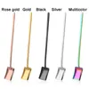 Spoons 1PC Long Handle Stainless Steel Coffee Spoon Square Shovel Stirring Scoop Dessert Flatware Milk Tools Cafe Kitchen Supplies1