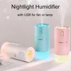 400ml Home Car Humidifier with Nightlight USB for Lamp Fan Air Humidifiers Bedroom Aroma Diffuser Purifier Mist Maker