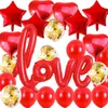 Love Balloons Kit Heart Shaped Foil Balloon Valentines Day Wedding, Bridal Shower Decorations Party Supplies JK2101XB