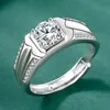 Bague homme S925 plaqué argent platine dominatrice Imitation Moissanite bague diamant mode saint valentin cadeau d'anniversaire